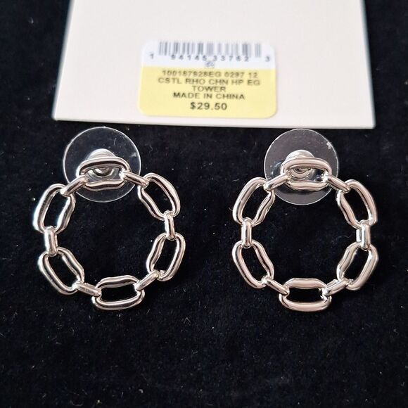 🎁ON 34th Silver Paperclip Style Link Earrings - Picture 4 of 4